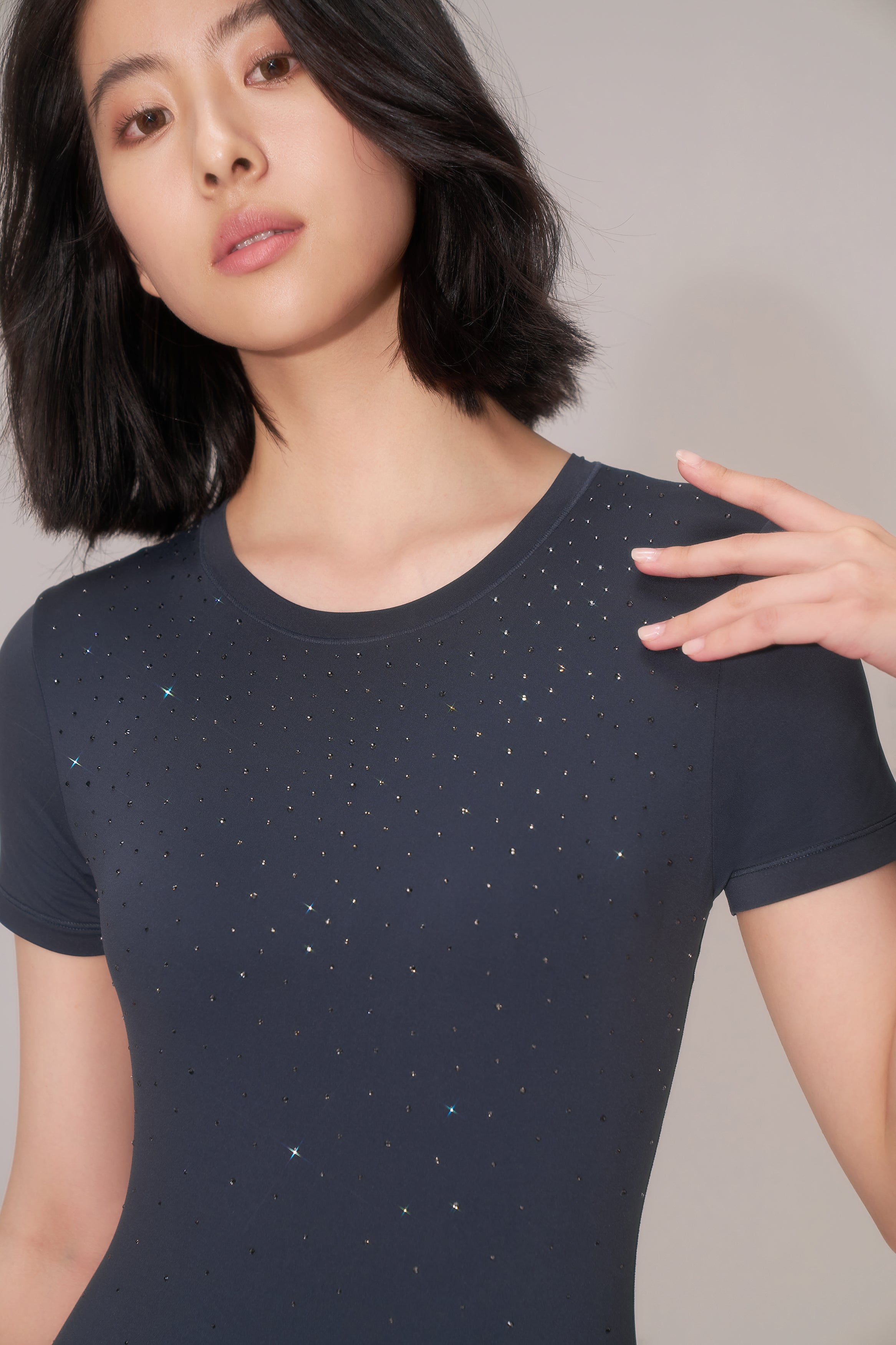 DY 帶鑽短袖款連身衣 Diamond Short-sleeved bodysuit