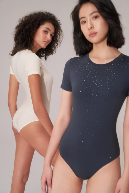 DY 帶鑽短袖款連身衣 Diamond Short-sleeved bodysuit