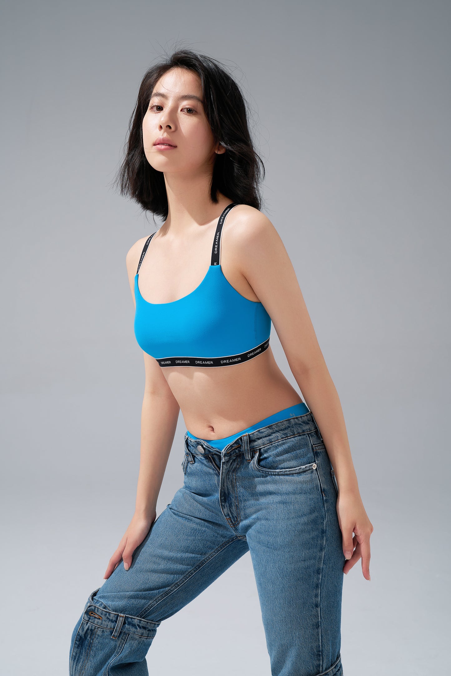 DY 字母印花運動內衣 Cross back  strap bra top