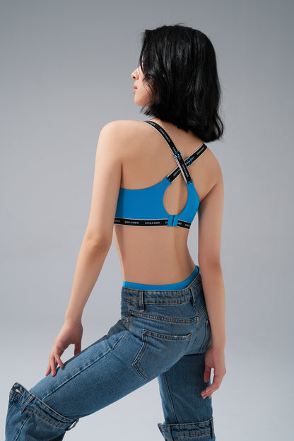 DY 字母印花運動內衣 Cross back  strap bra top