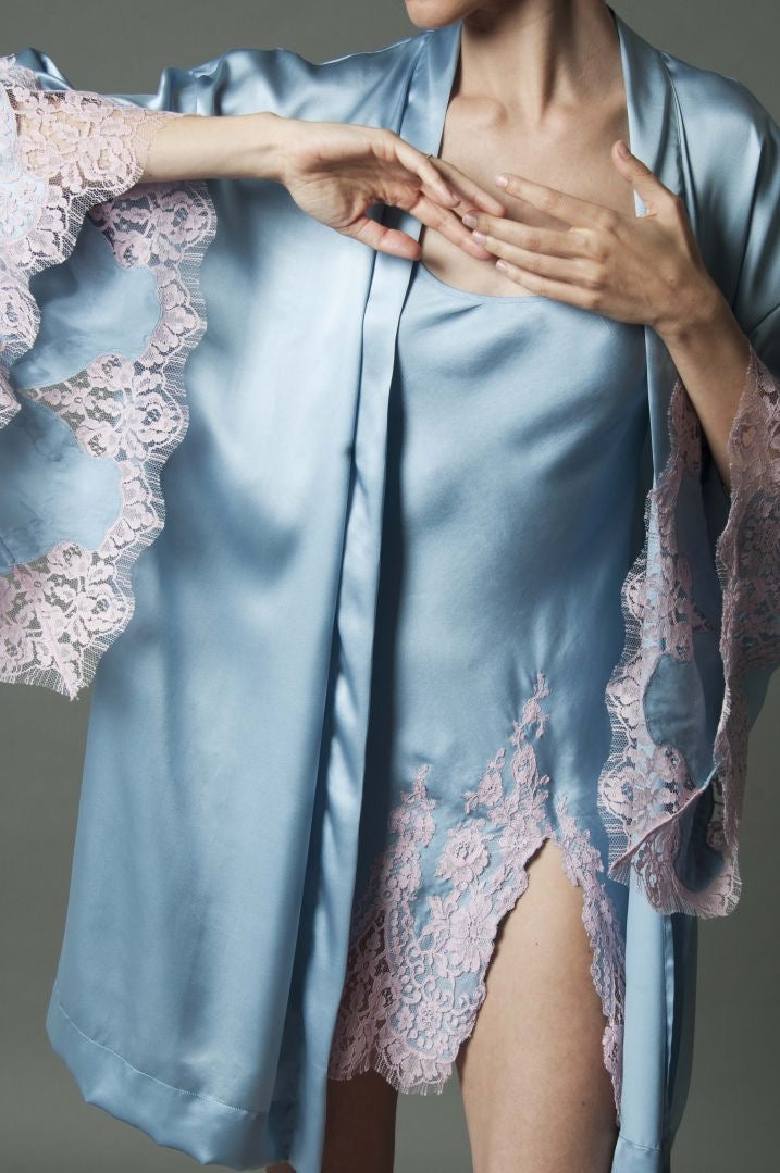 LAYALINA ARIELLE Short Satin Robe