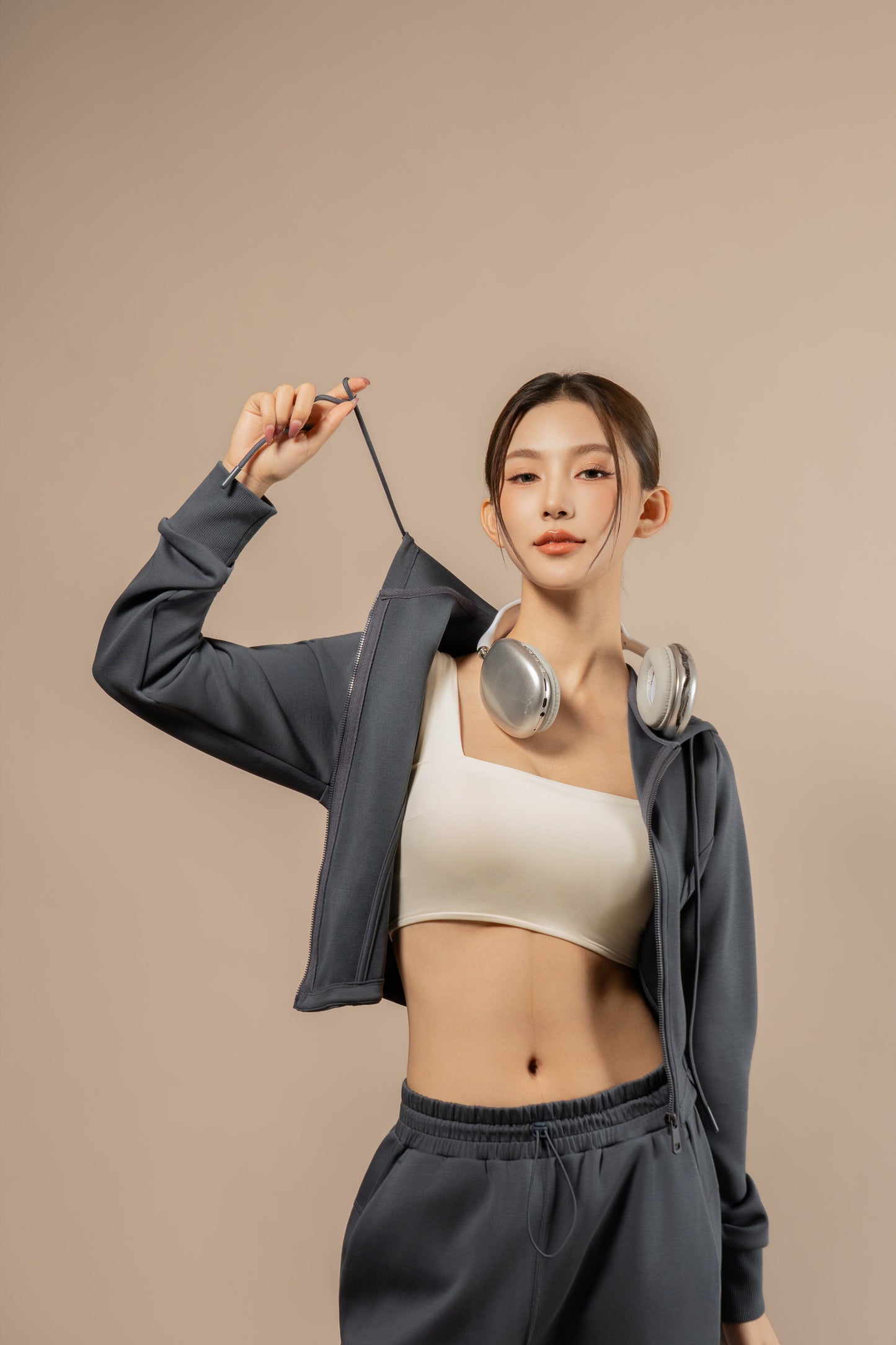 DY 雲朵棉連帽修腰外套