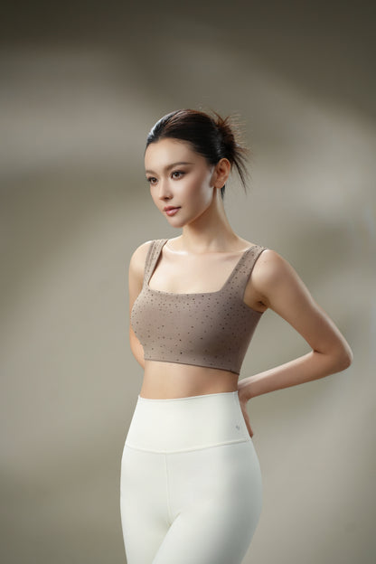 DY 帶鑽寬肩帶舒適運動內衣 Diamond thick strap  bra top
