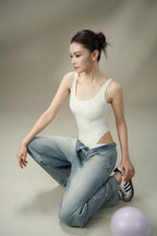 DY 鑽高衩露腰連身衣 diamond High-cut Thong Design body suit