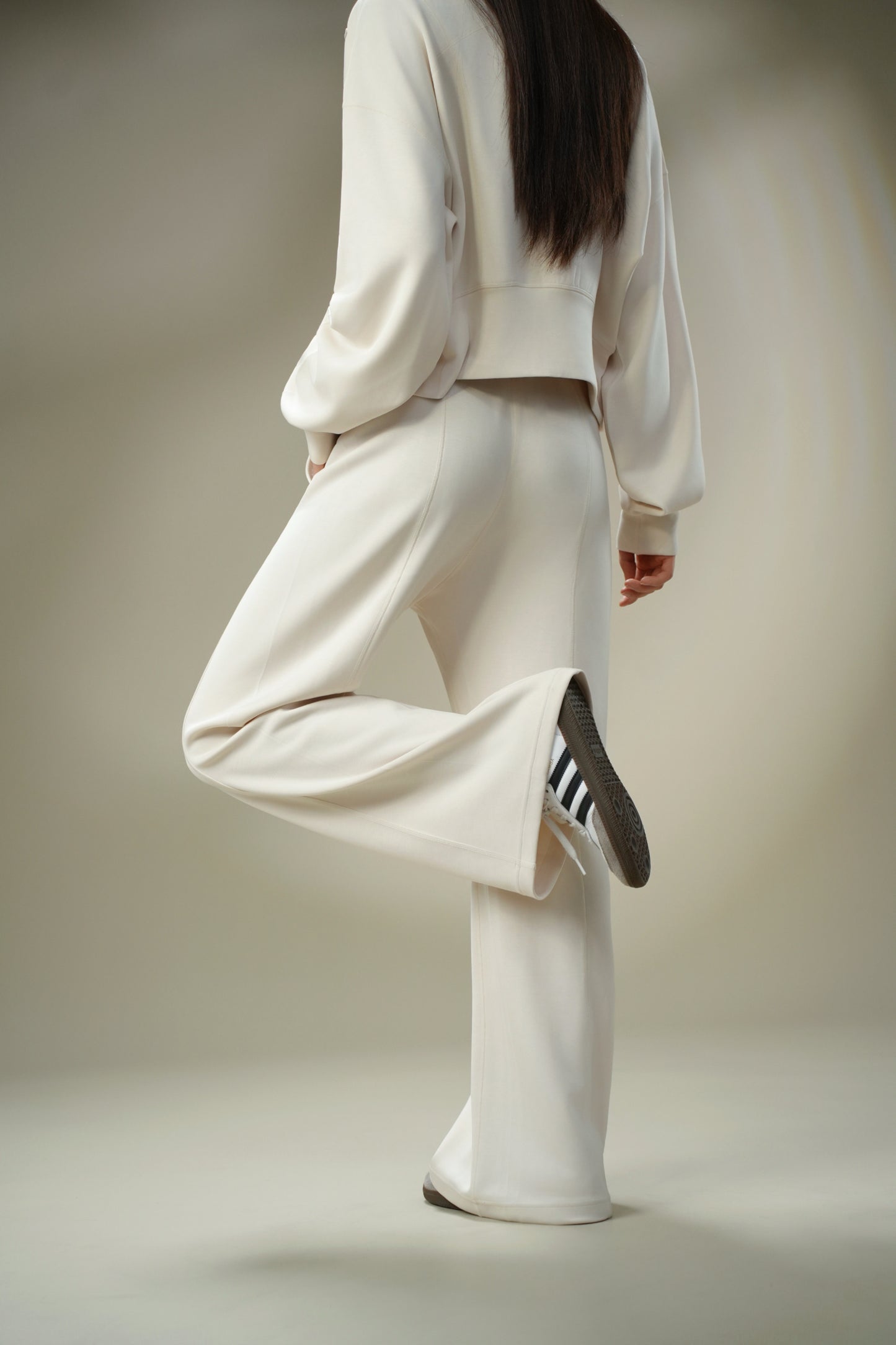 DY 高腰抽繩顯瘦直筒長褲