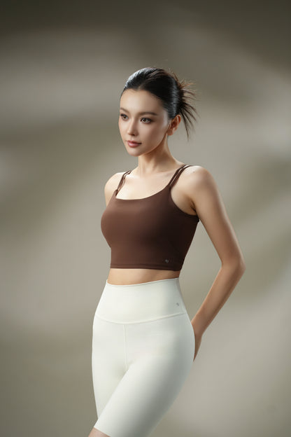 DY 雙細肩帶扭結美背運動短上衣