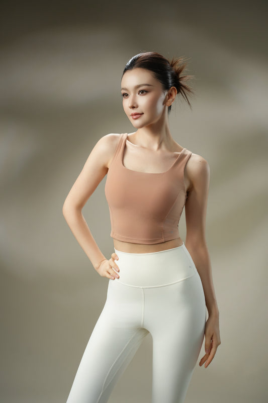 DY 法式方領U型美背運動上衣