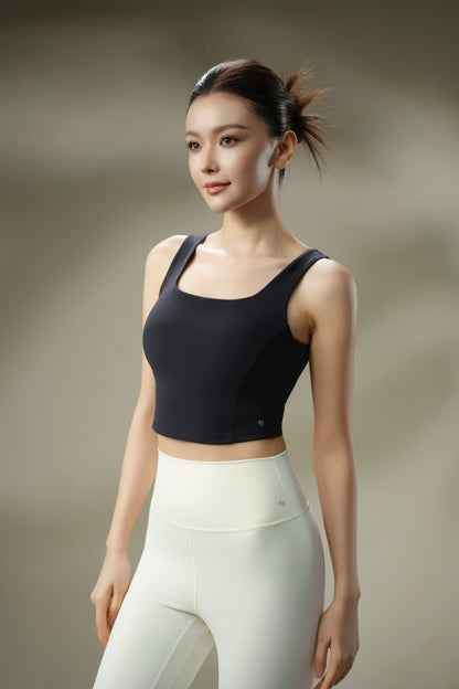DY 法式方領U型美背運動上衣