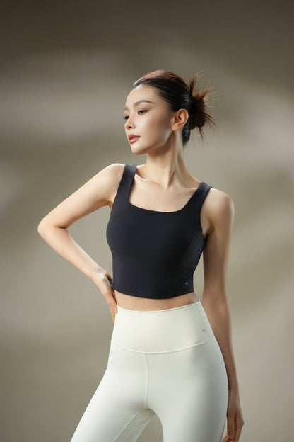 DY 法式方領U型美背運動上衣