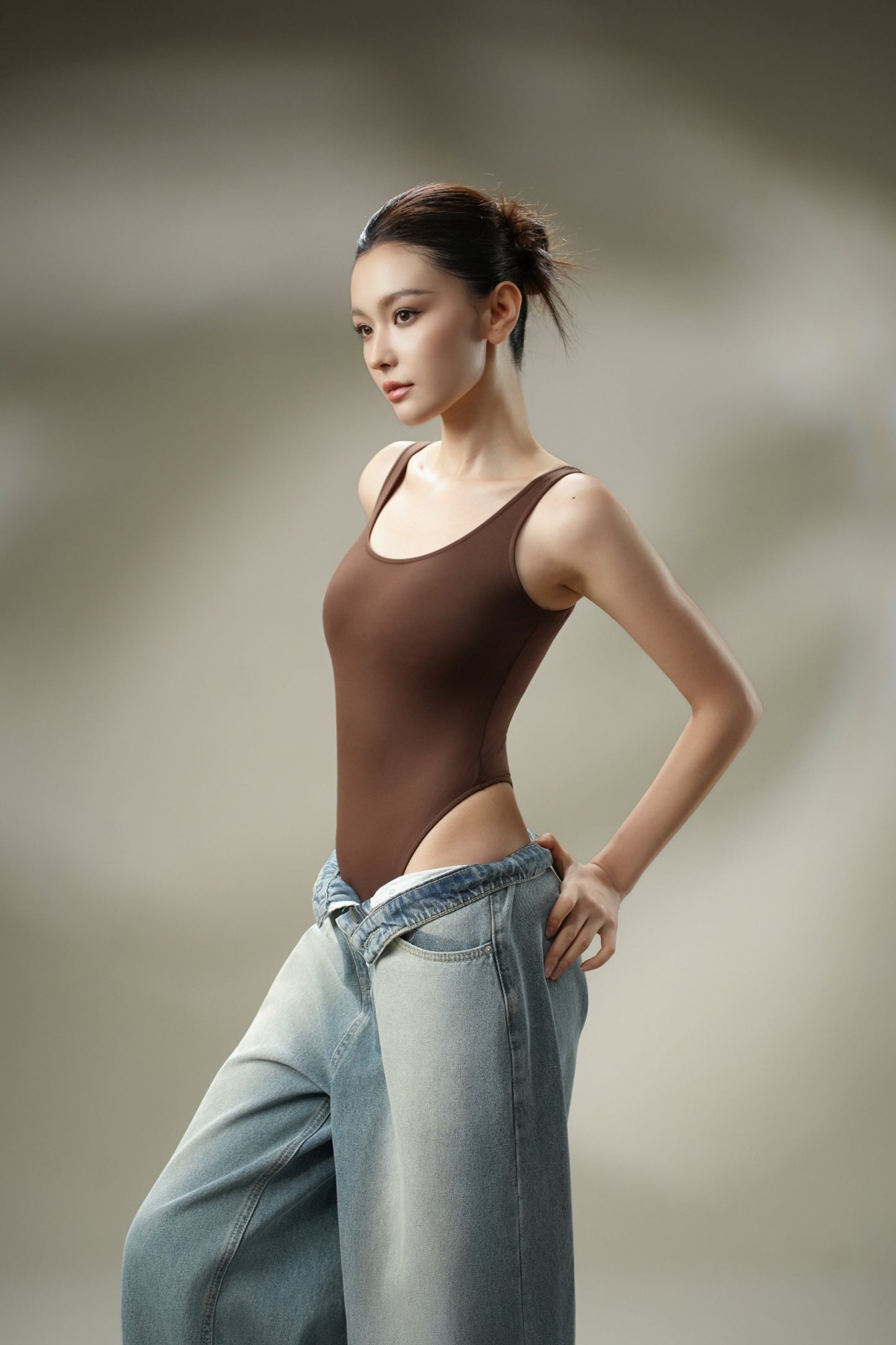 DY 美式辣妹背心高衩連體衣