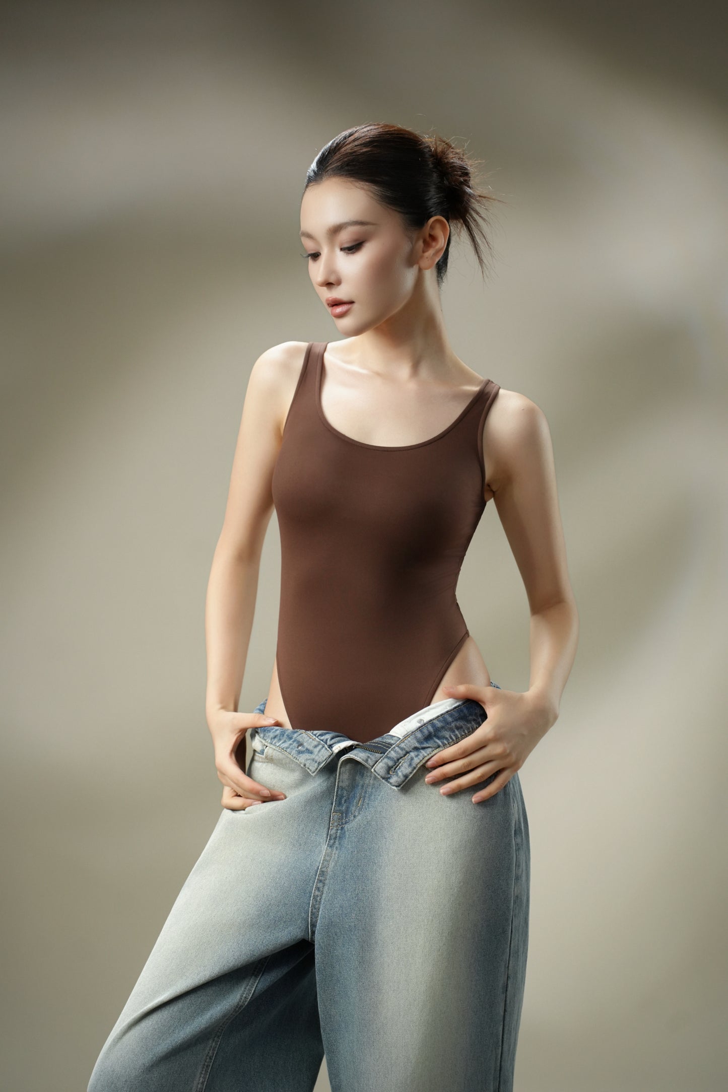 DY 美式辣妹背心高衩連體衣