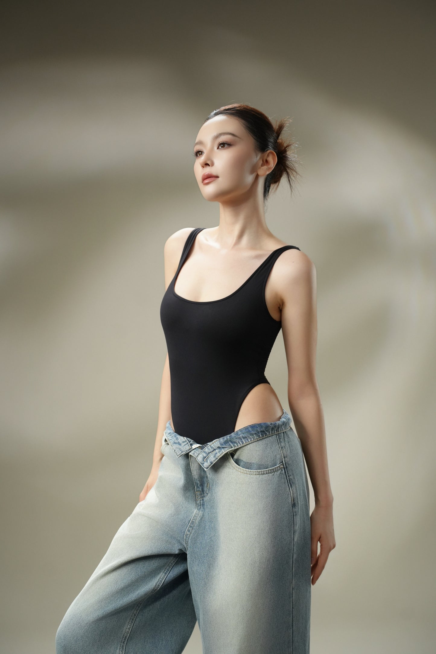 DY 美式辣妹背心高衩連體衣