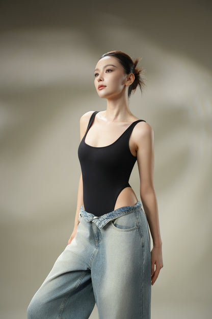 DY 美式辣妹背心高衩連體衣