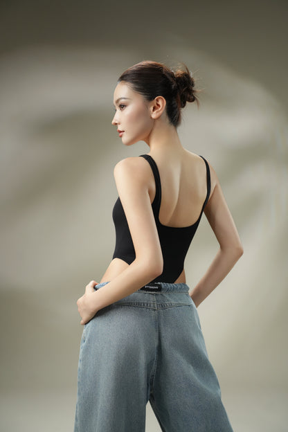 DY 美式辣妹背心高衩連體衣
