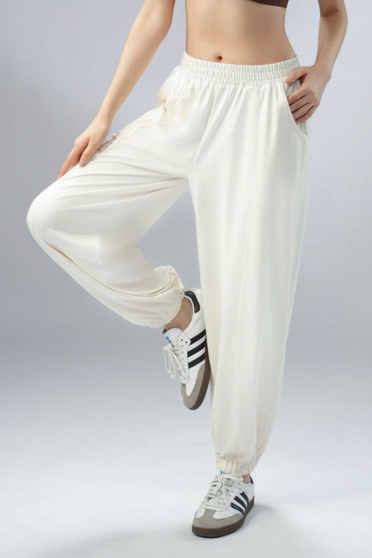 DY冰絲涼感束腳美式休閒運動衛褲