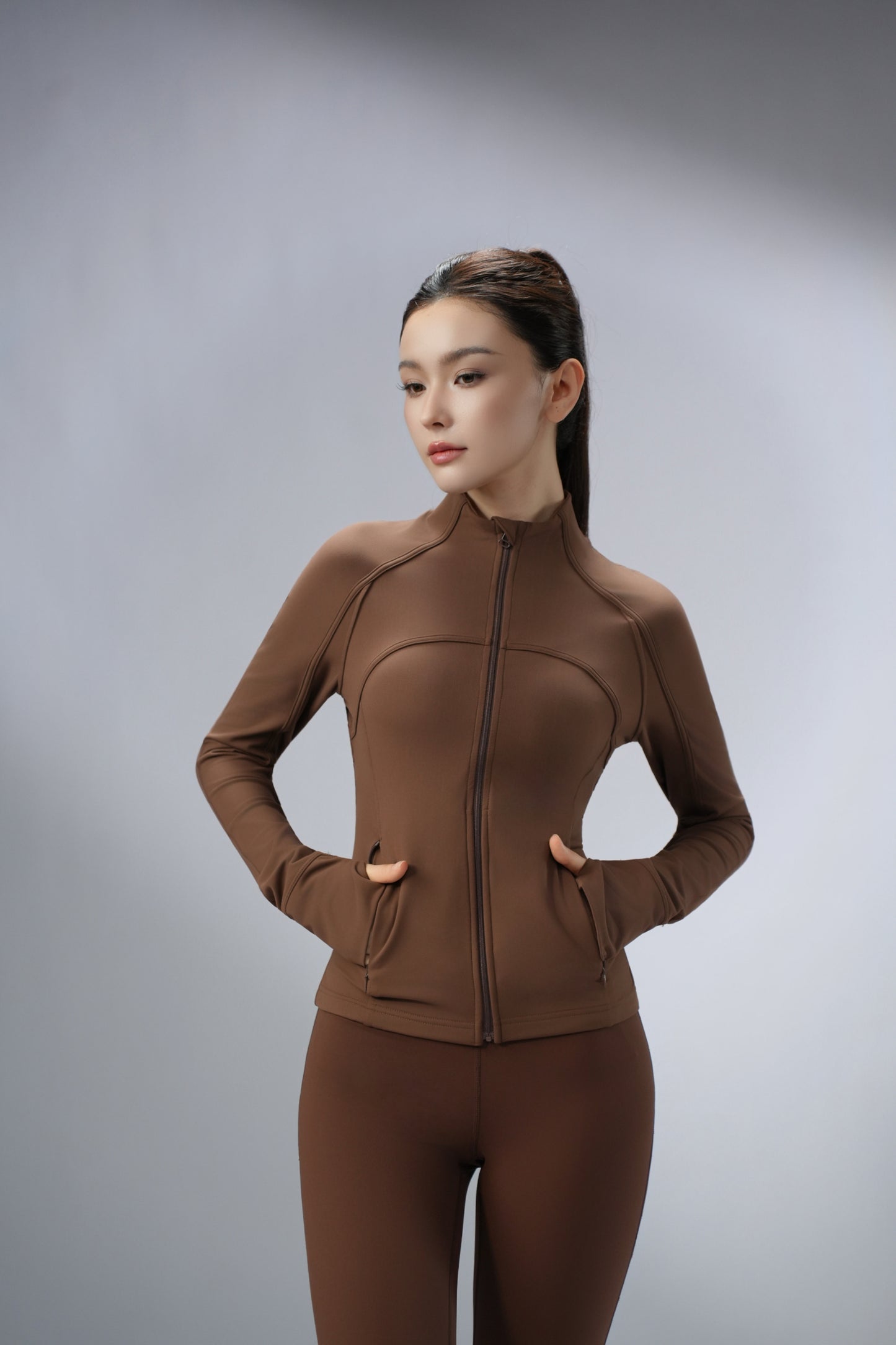 DY 掐腰立領運動長袖防曬外套