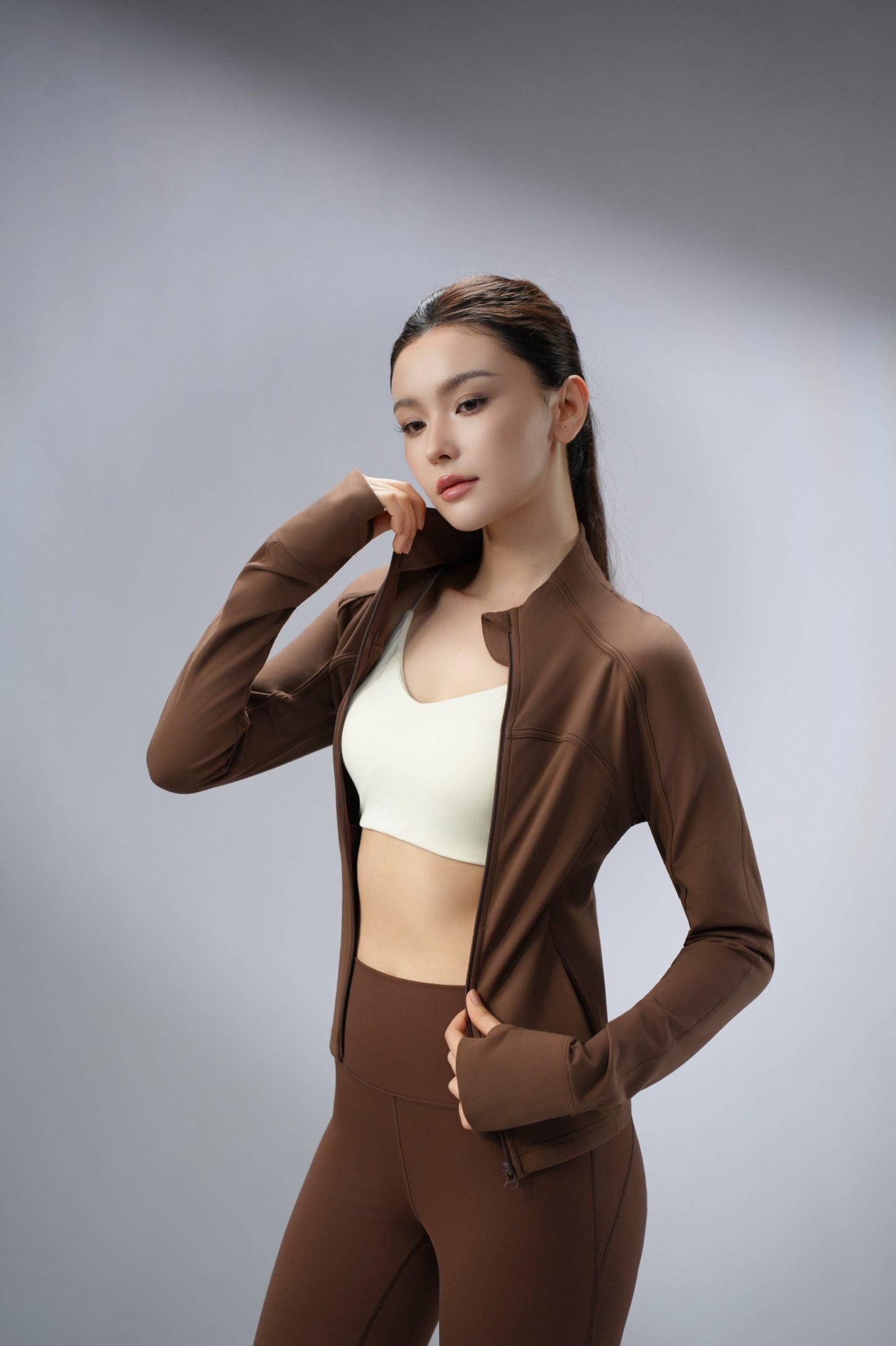 DY 掐腰立領運動長袖防曬外套